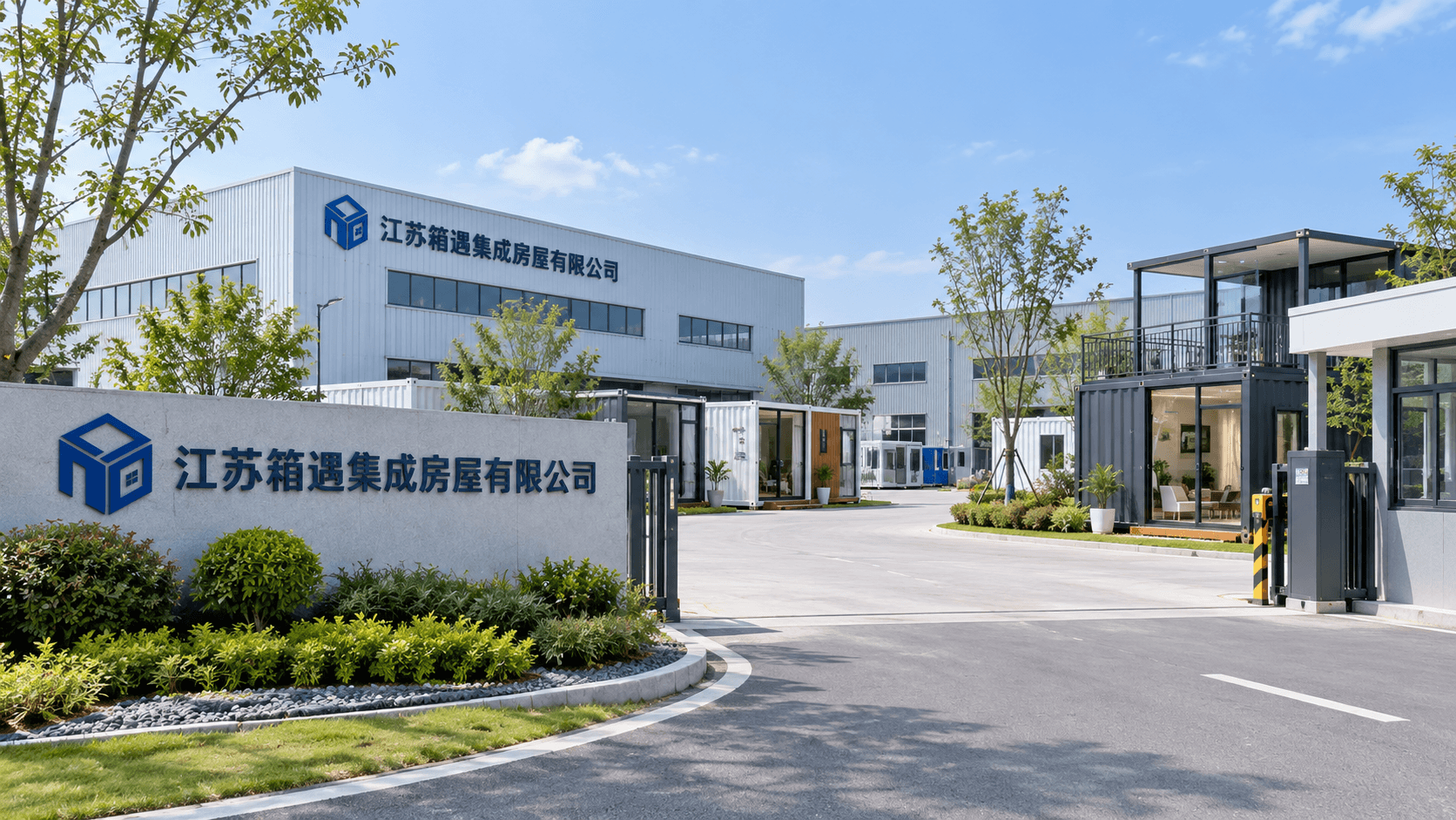 AI生成企业园区场景示意，非江苏箱遇实际园区记录。